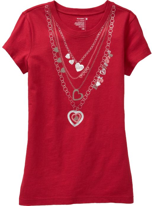 Old Navy Girls Embellished Valentine Graphic Tees
