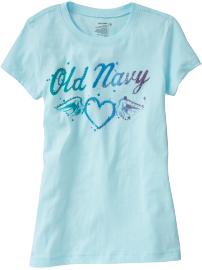 Girls Watercolor Embellished Logo Tees