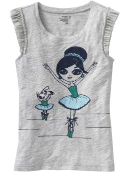 Girls Sleeveless Dance-Graphic Tees