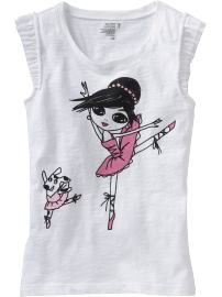 Girls Sleeveless Dance-Graphic Tees