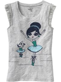 Girls Sleeveless Dance-Graphic Tees