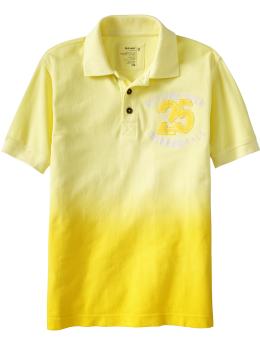 Boys Dip-Dye Applique Polos
