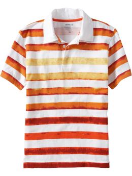 Boys Watercolor-Stripe Jersey Polos
