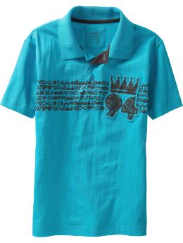 Boys Graphic-Stripe Applique Polos