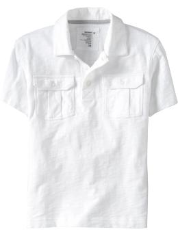Boys Slub-Knit Cargo Polos