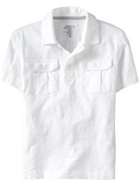 Boys Slub-Knit Cargo Polos