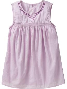 Girls Sequin-Trim Smocked Tops