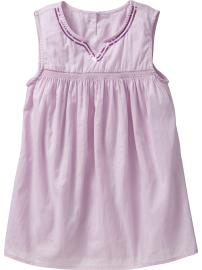 Girls Sequin-Trim Smocked Tops