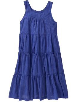 Girls Scoop-Neck Tiered Dresses