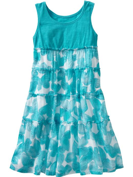 Old Navy Girls Tiered Butterfly-Print Dresses