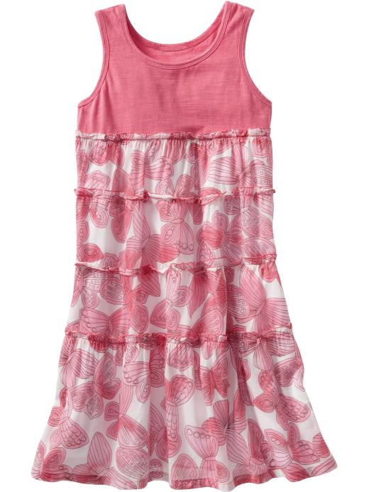 Old Navy Girls Tiered Butterfly-Print Dresses