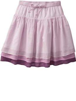Girls Color-Blocked Tiered Skirts