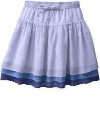Girls Color-Blocked Tiered Skirts