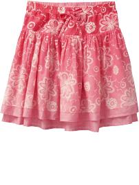 Girls Color-Blocked Tiered Skirts