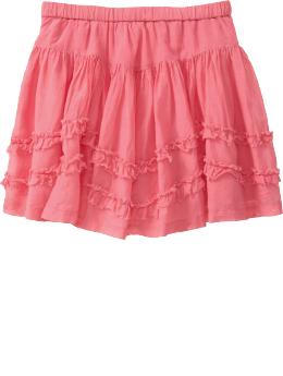 Girls Raw-Edge Ruffled Skirts
