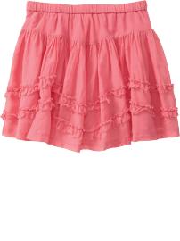Girls Raw-Edge Ruffled Skirts