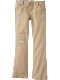 Girls Boot-Cut Embroidered Pants
