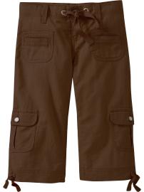 Girls Linen-Blend Cargo Capris