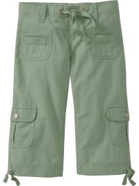 Girls Linen-Blend Cargo Capris