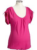 Maternity Shirred Tie-Shoulder Tops