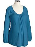 Maternity Slub-Knit Peasant Tops