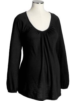 Maternity Slub-Knit Peasant Tops
