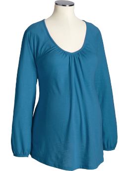Maternity Slub-Knit Peasant Tops