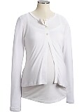 Maternity Jersey-Linen Cardigan
