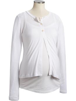 Maternity Jersey-Linen Cardigan