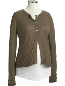 Maternity Jersey-Linen Cardigan