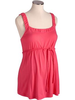 Maternity Rope-Belt Jersey Tops