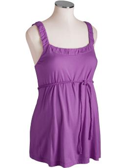 Maternity Rope-Belt Jersey Tops