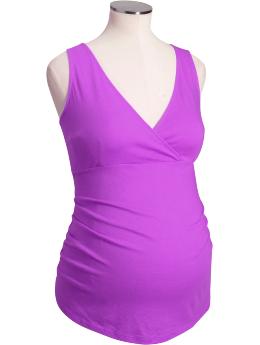 Maternity Cross-Front Jersey Tanks