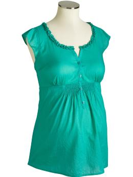 Maternity Ruffled Cap-Sleeve Tops