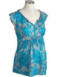 Maternity Ruffled Cap-Sleeve Tops