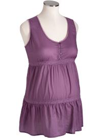 Maternity Crochet-Trim Tiered Tops