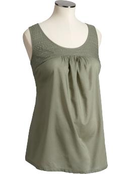 Maternity Embroidered-Yoke Voile Tops