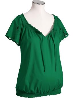 Maternity Cut-Out Flutter-Sleeve Tops
