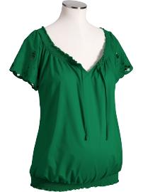 Maternity Cut-Out Flutter-Sleeve Tops
