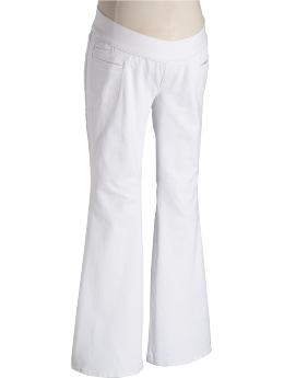 Maternity Low-Rise White Super-Flare Jeans