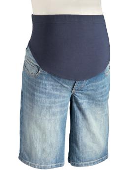 Maternity Full-Panel Denim Bermudas (11 1/2