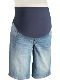 Maternity Full-Panel Denim Bermudas
