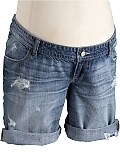 Maternity Distressed Denim Bermudas (10