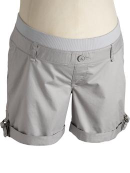 Maternity Low-Rise Cuffed Twill Shorts (5")