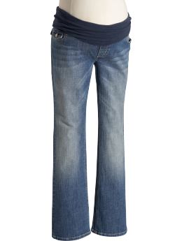 Maternity Roll-Panel Boot-Cut Jeans