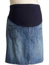 Maternity Full-Panel Welt-Pocket Denim Skirts