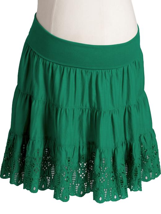 Old Navy Maternity Roll-Panel Tiered Eyelet Skirts