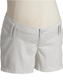 Maternity Real-Waist Seersucker-Stripe Shorts (4")