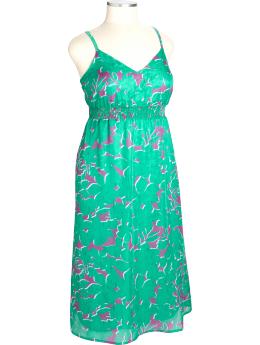 Women's Plus Smocked Chiffon Printed Dresses
