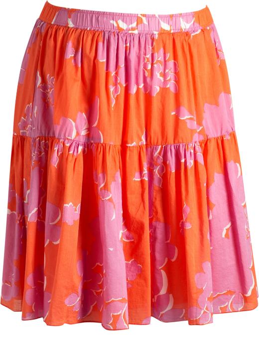 Womens Plus Tiered Floral-Print Skirts